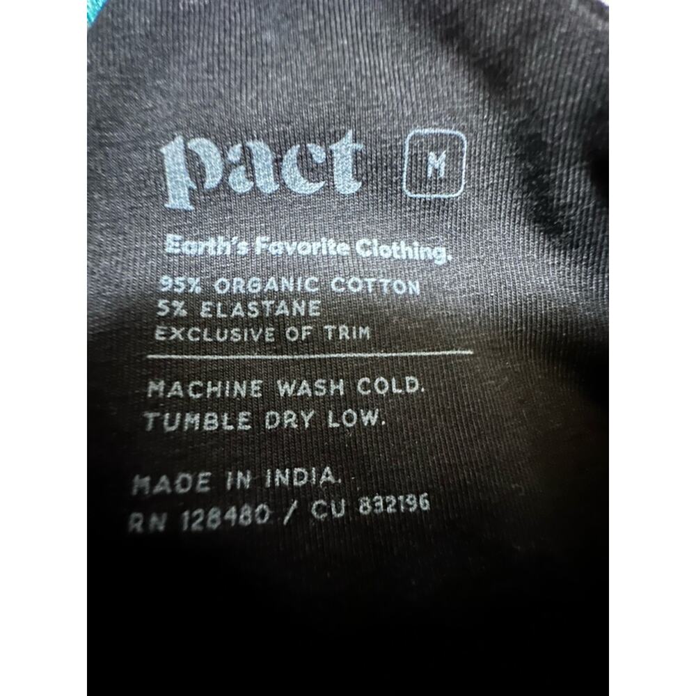 NWT Pact Sz M Black Organic Cotton Pretty Plunge Lace Trim Wireless Bralette - Picture 8 of 9
